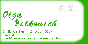 olga milkovich business card